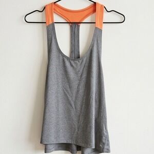 Threads 4 Thought Womens M T-Back Yoga Tank Top Charcoal Cosmic Peach Medium NWT